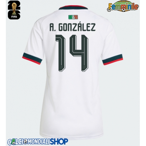 Maglie da calcio Messico Armando Gonzalez #14 Seconda Maglia Femminile Mondiali 2026  Manica Corta